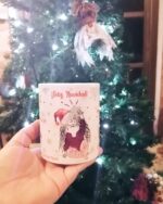 Momento de hacer una Promise of Love en tí hoy, lo demás ya se arreglará con un café  Taza de 150ml, ilustración navideña de Aguatinta.